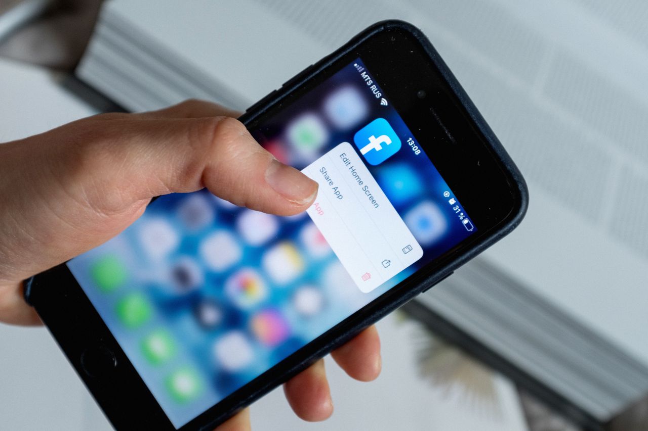Bedienung eines Menüs auf einem Smartphone