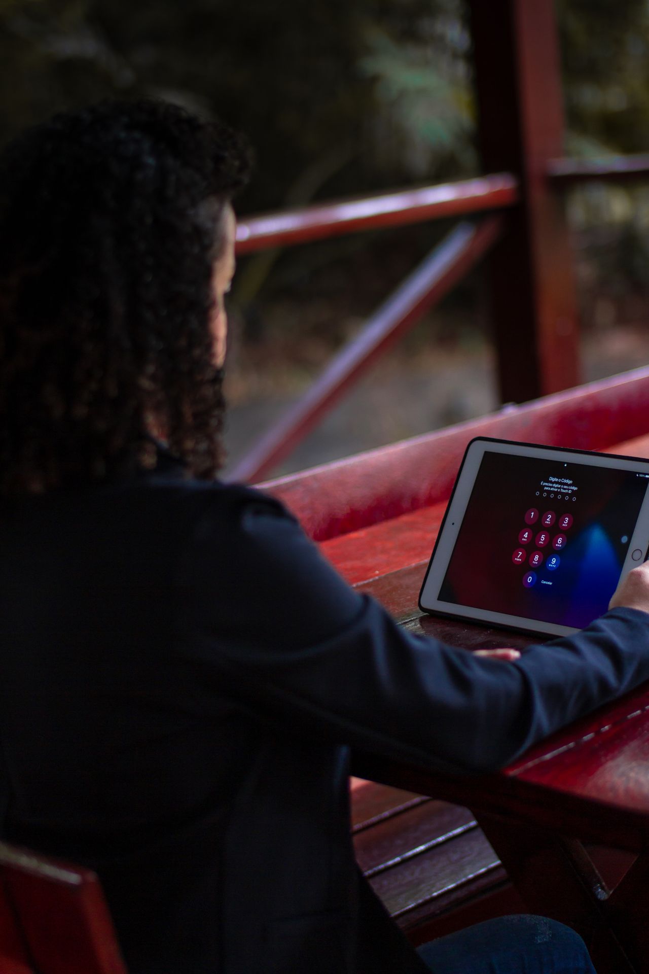 Passworteingabe auf einem Tablet