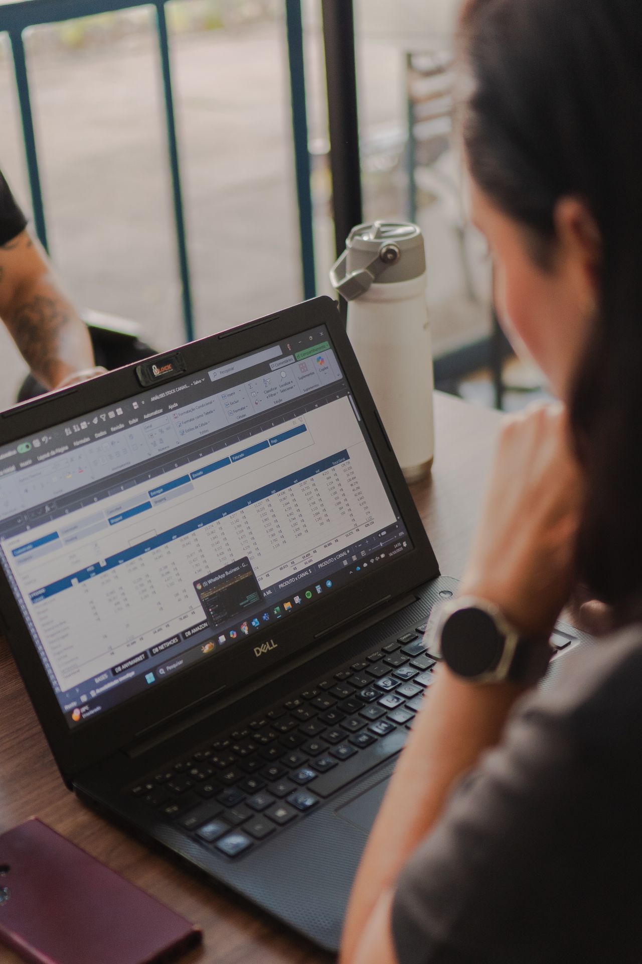 A spreadsheet on a laptop screen