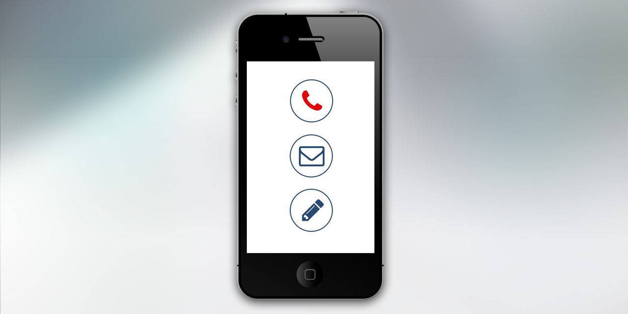 Kommunikationssymbole auf einem Smartphone